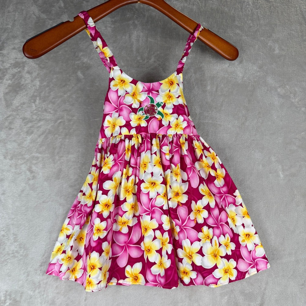 Luau Hawaii Pacific Legend Apparel Girls Pink Floral Hawaiian Turtle Sundress‎